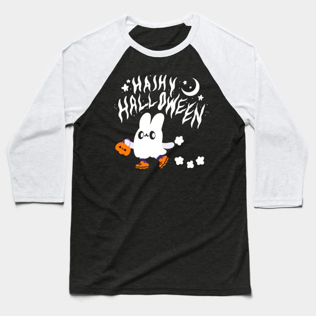 Hashy Halloween Baseball T-Shirt by TurboErin